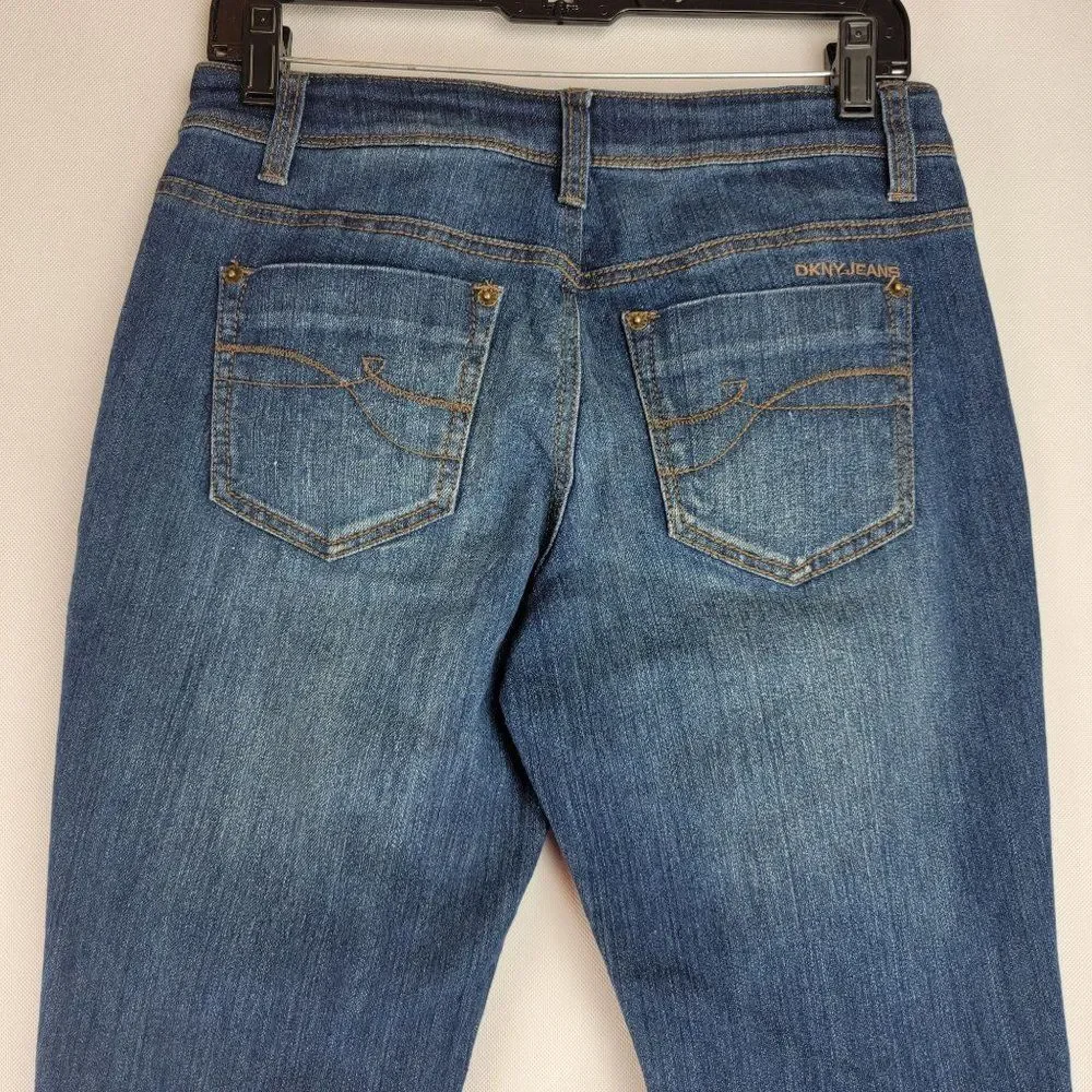DKNY Jeans Womens Size 4 Blue Denim cotton Stretch Straight Leg Jeans - Picture 5 of 11